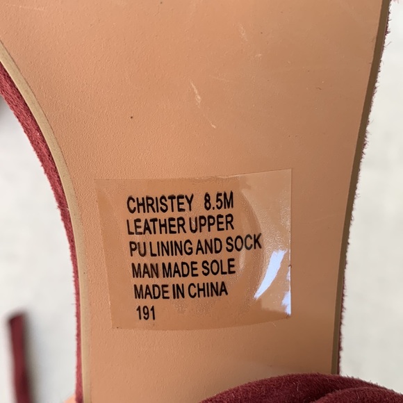 Steve Madden Burgundy Suede Ankle Wrap Around Straps Criss Cross Heels - Picture 6 of 11